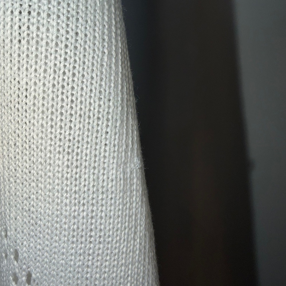 White Knit Lace Up Front Cut Out Maxi Dress Sexy Beach Cover Up Sleeveless M - Picture 7 of 8